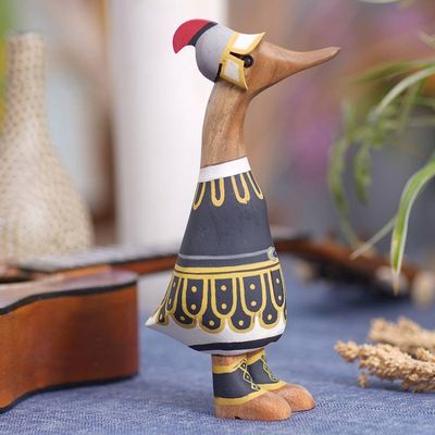 Alternate image for Bamboo and Teak Wood Duck Sculpture in Roman Garments Roman Duck
