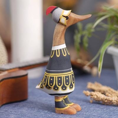 Alternate image for Bamboo and Teak Wood Duck Sculpture in Roman Garments Roman Duck