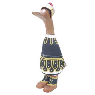 Alternate image for Bamboo and Teak Wood Duck Sculpture in Roman Garments Roman Duck