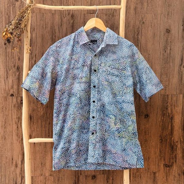 Alternate image for Mens Short Sleeved Button Up Shirt from Indonesia Pebble Road