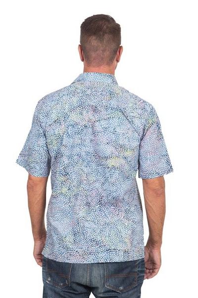 Alternate image for Mens Short Sleeved Button Up Shirt from Indonesia Pebble Road