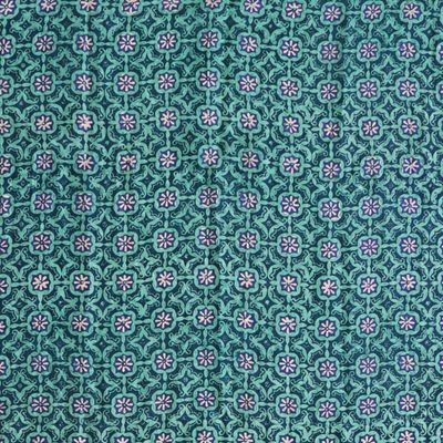 Alternate image for Blue Batik Truntum and Flower Patterned Silk Shawl Truntum Biru