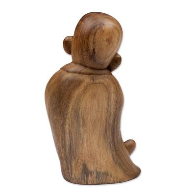 Alternate image for Hand-Carved Wood Sculpture Inspired by The Laughing Buddha Spread the Love