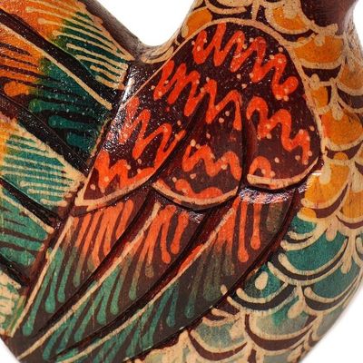 Alternate image for Set of 2 Batik Chicken-Shaped Pule Wood Figurines Couple Chicken