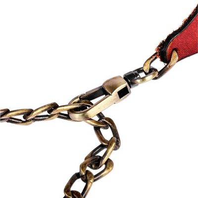 Alternate image for Antiqued Finished Metal and Red Leather Belt from Armenia Fiery Cores