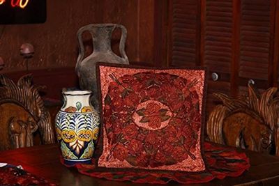 Alternate image for Handmade Rust/Red/Terracotta Embroidered Guatemalan Throw Pillow Cover