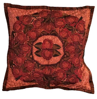 Alternate image for Handmade Rust/Red/Terracotta Embroidered Guatemalan Throw Pillow Cover