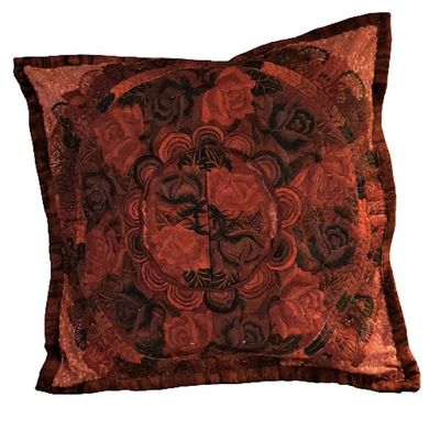 Alternate image for Handmade Rust/Red/Terracotta Embroidered Guatemalan Throw Pillow Cover