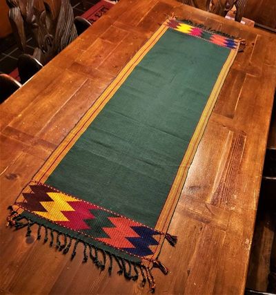 Alternate image for Hand-woven Green Zacualpa Table Runner