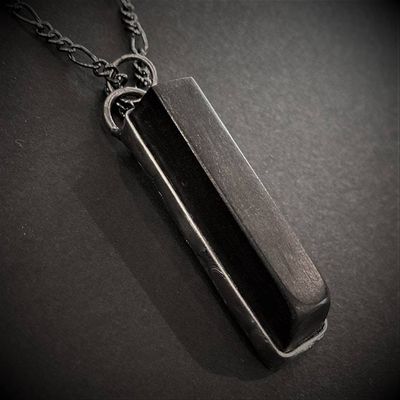 Alternate image for Reclaimed Ebony Piano Key Necklace, Handmade Antique Half Key Music Pendant