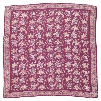 Alternate image for Large 39 Hand Dyed Batik Bandana, 100% Soft Cotton, Royal Flutter