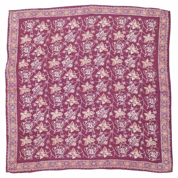 Alternate image for Large 39 Hand Dyed Batik Bandana, 100% Soft Cotton, Royal Flutter
