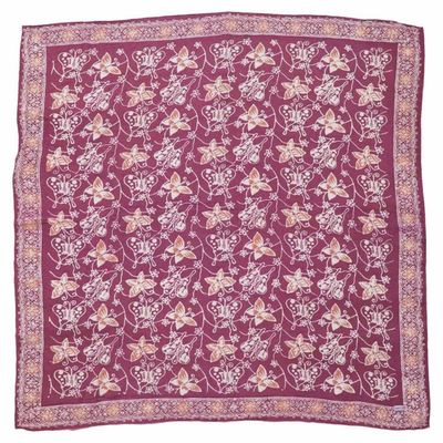 Alternate image for Large 39 Hand Dyed Batik Bandana, 100% Soft Cotton, Royal Flutter
