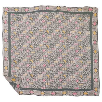 Alternate image for Large 39 Hand Dyed Batik Bandana, 100% Soft Cotton, Pastel Heaven, Green, Gray