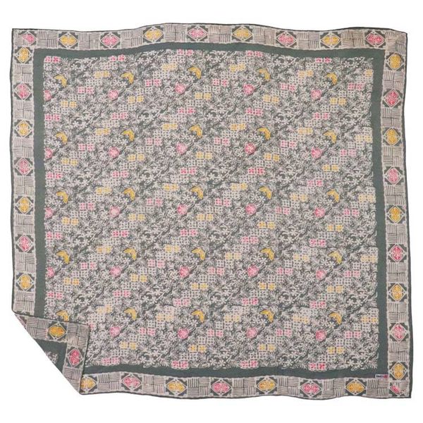Alternate image for Large 39 Hand Dyed Batik Bandana, 100% Soft Cotton, Pastel Heaven, Green, Gray