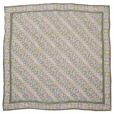 Alternate image for Large 39 Hand Dyed Batik Bandana, 100% Soft Cotton, Pastel Heaven, Green, Gray