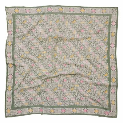 Alternate image for Large 39 Hand Dyed Batik Bandana, 100% Soft Cotton, Pastel Heaven, Green, Gray