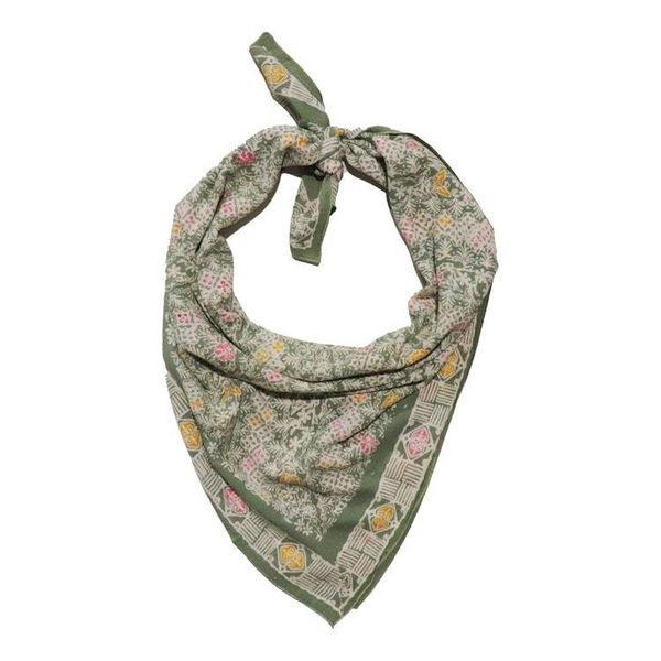 Alternate image for Large 39 Hand Dyed Batik Bandana, 100% Soft Cotton, Pastel Heaven, Green, Gray