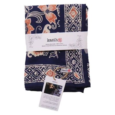 Alternate image for Large 39 Hand Dyed Batik Bandana, 100% Soft Cotton, Passion Flutter