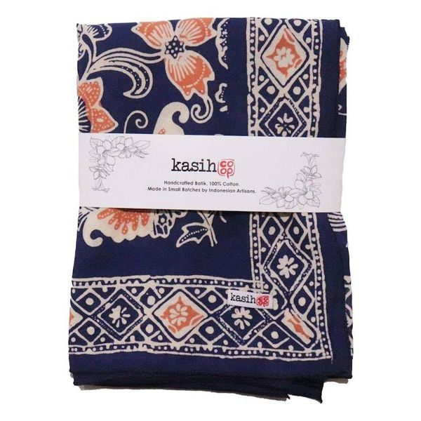 Alternate image for Large 39 Hand Dyed Batik Bandana, 100% Soft Cotton, Passion Flutter