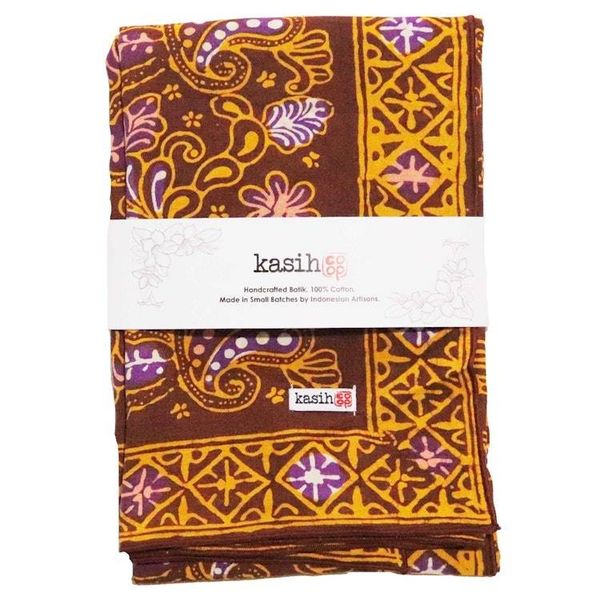 Alternate image for Large 39 Hand Dyed Batik Bandana, 100% Soft Cotton, Dusky fern