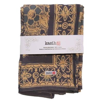 Alternate image for Large 39 Hand Dyed Batik Bandana, 100% Soft Cotton, Spotted Flowers