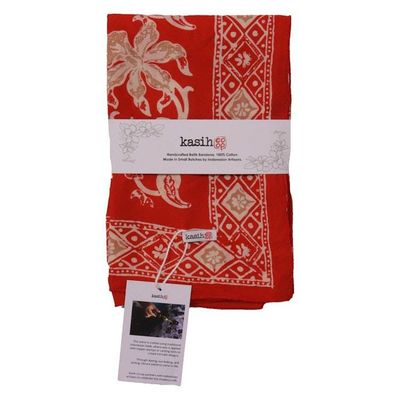 Alternate image for Large 39 Hand Dyed Batik Bandana, 100% Soft Cotton, Fiery Flora