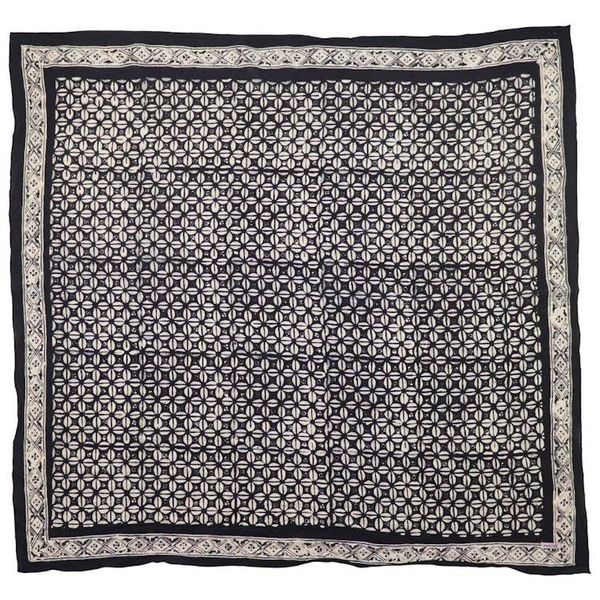 Alternate image for Large 39 Hand Dyed Batik Bandana, 100% Soft Cotton, Horn Beetle, Black White