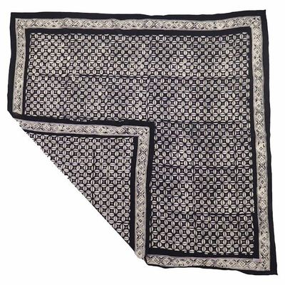 Alternate image for Large 39 Hand Dyed Batik Bandana, 100% Soft Cotton, Horn Beetle, Black White