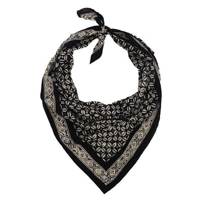 Alternate image for Large 39 Hand Dyed Batik Bandana, 100% Soft Cotton, Horn Beetle, Black White