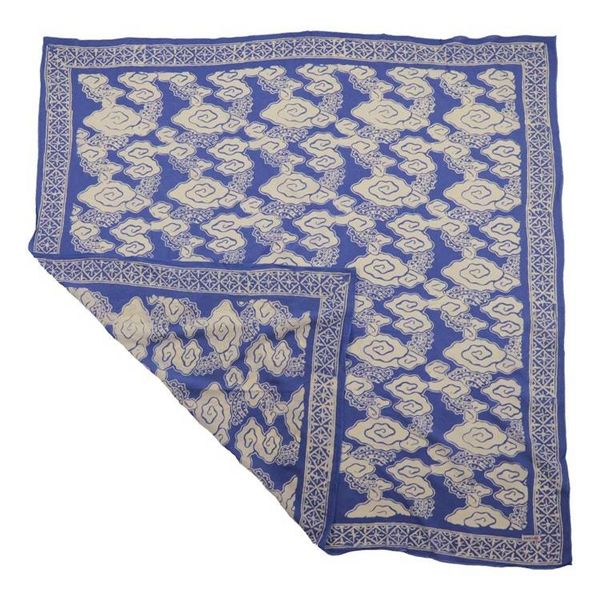 Alternate image for Large 39 Hand Dyed Batik Bandana, 100% Soft Cotton , Pewter Sky