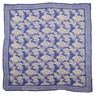 Alternate image for Large 39 Hand Dyed Batik Bandana, 100% Soft Cotton , Pewter Sky