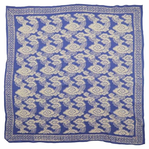 Alternate image for Large 39 Hand Dyed Batik Bandana, 100% Soft Cotton , Pewter Sky