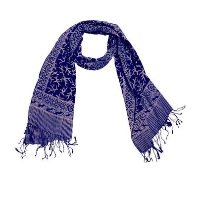 Main image for Handmade Batik Scarf - Soft Cotton - Mark, Blue