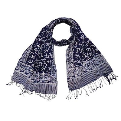 Alternate image for Handmade Batik Scarf - Soft Cotton - Mark, Blue