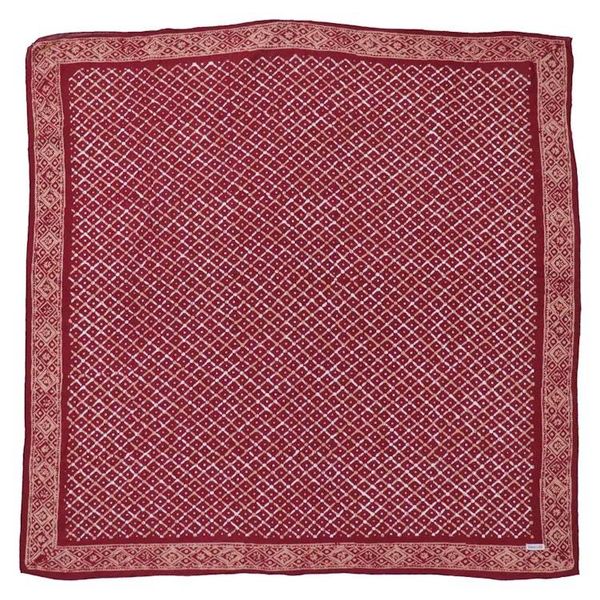 Alternate image for Large 39 Hand Dyed Batik Bandana, 100% Soft Cotton, Crimson Cross, Red, Western Wild Rag