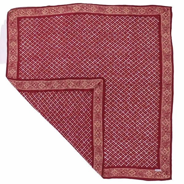 Alternate image for Large 39 Hand Dyed Batik Bandana, 100% Soft Cotton, Crimson Cross, Red, Western Wild Rag