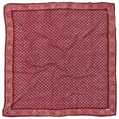 Alternate image for Large 39 Hand Dyed Batik Bandana, 100% Soft Cotton, Crimson Cross, Red, Western Wild Rag