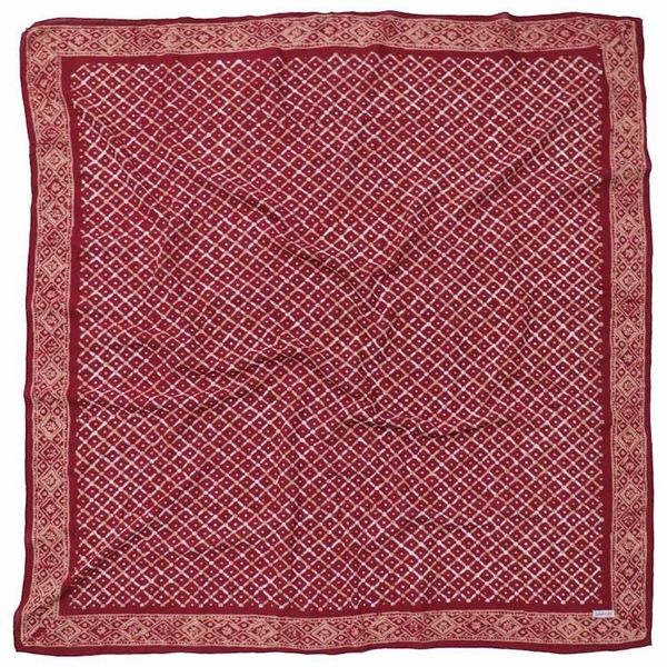 Alternate image for Large 39 Hand Dyed Batik Bandana, 100% Soft Cotton, Crimson Cross, Red, Western Wild Rag