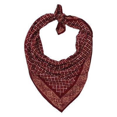 Alternate image for Large 39 Hand Dyed Batik Bandana, 100% Soft Cotton, Crimson Cross, Red, Western Wild Rag