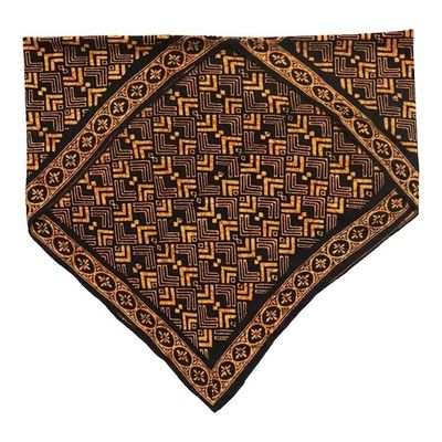 Alternate image for Large 39, Hand Dyed Batik Bandana, Arrow, Brown Black, Oversized, XL