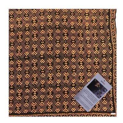 Alternate image for Large 39, Hand Dyed Batik Bandana, Arrow, Brown Black, Oversized, XL