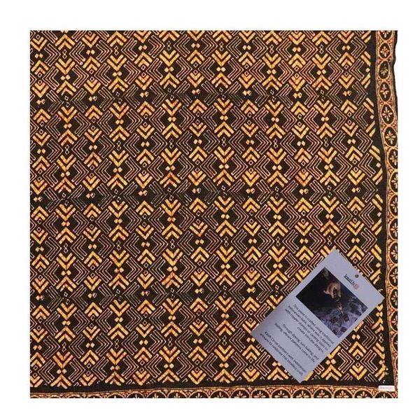 Alternate image for Large 39, Hand Dyed Batik Bandana, Arrow, Brown Black, Oversized, XL