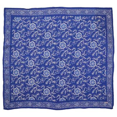 Main image for Large 39 Hand Dyed Batik Bandana, Blue Tendril, 100% Cotton