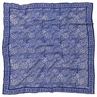 Alternate image for Large 39 Hand Dyed Batik Bandana - Soft Lightweight Cotton, Blue Stone