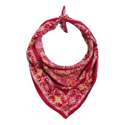 Alternate image for Hand Dyed Batik Bandana, 100% Soft Cotton, Magenta Magic, Pink