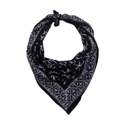 Alternate image for Hand Dyed Batik Bandana, 100% Soft Cotton, Mark, Black, White