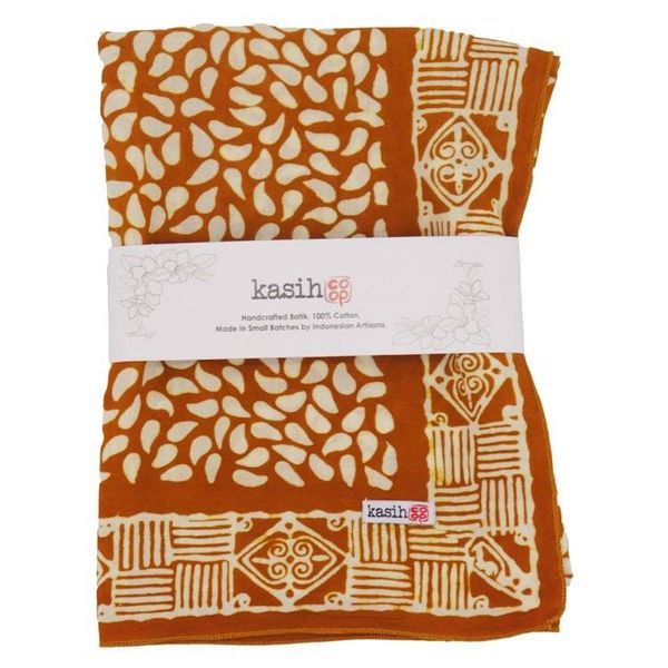 Alternate image for Hand Dyed Batik Bandana, 100% Soft Cotton, Sunrise Mist, Yellow