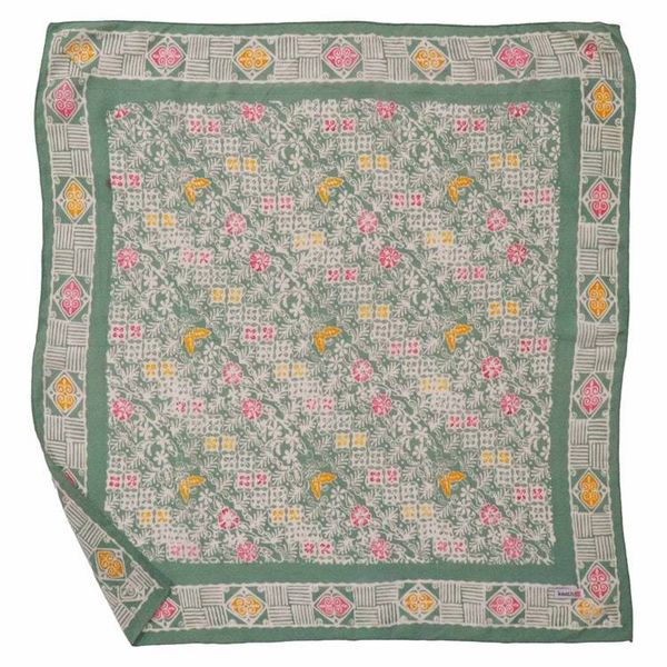 Alternate image for Hand Dyed Batik Bandana, 100% Soft Cotton, Pastel Haven, Green, Lime Cream