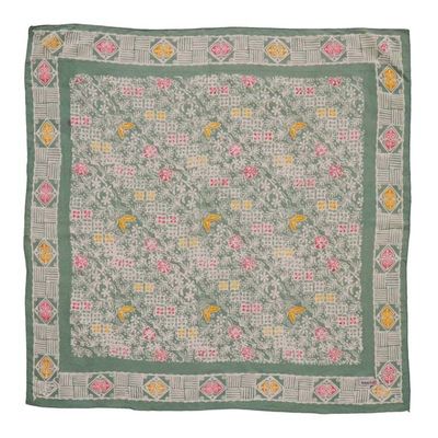 Alternate image for Hand Dyed Batik Bandana, 100% Soft Cotton, Pastel Haven, Green, Lime Cream